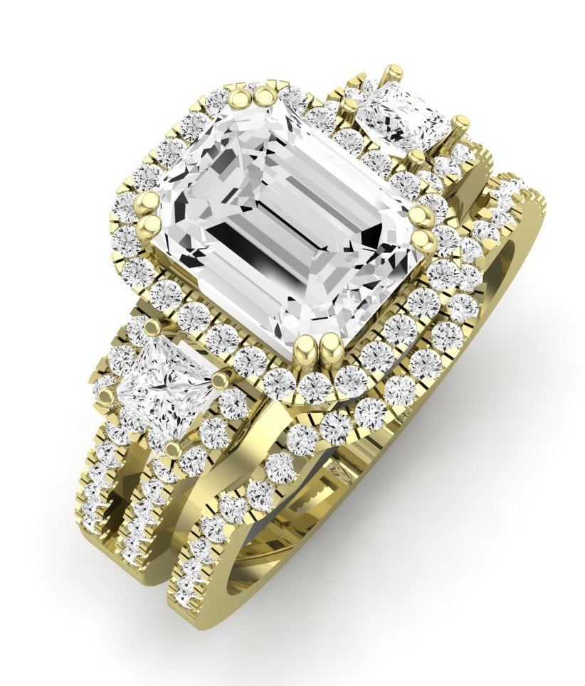 Erica Diamond Matching Band Only (does Not Include Engagement Ring) For Ring With Emerald Center yellowgold