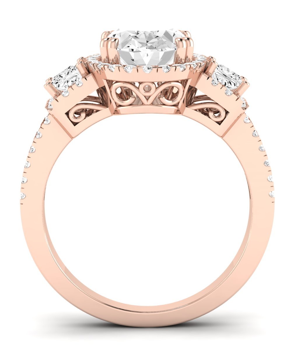 Erica Oval Moissanite Engagement Ring rosegold