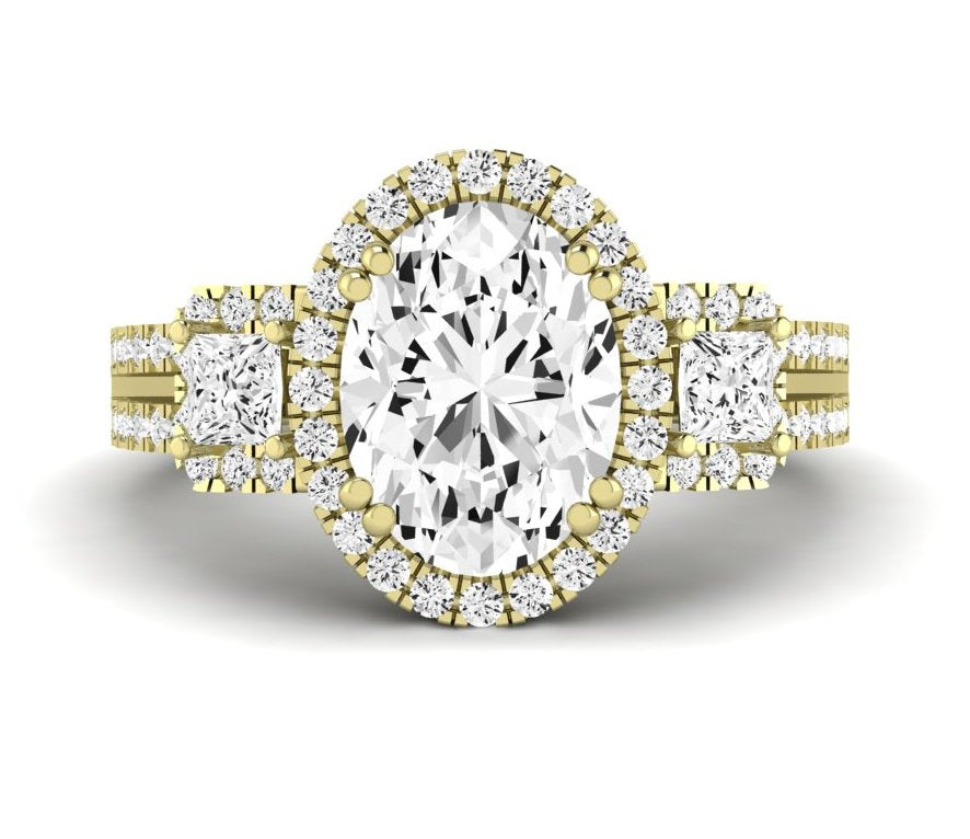 Erica Oval Moissanite Engagement Ring yellowgold