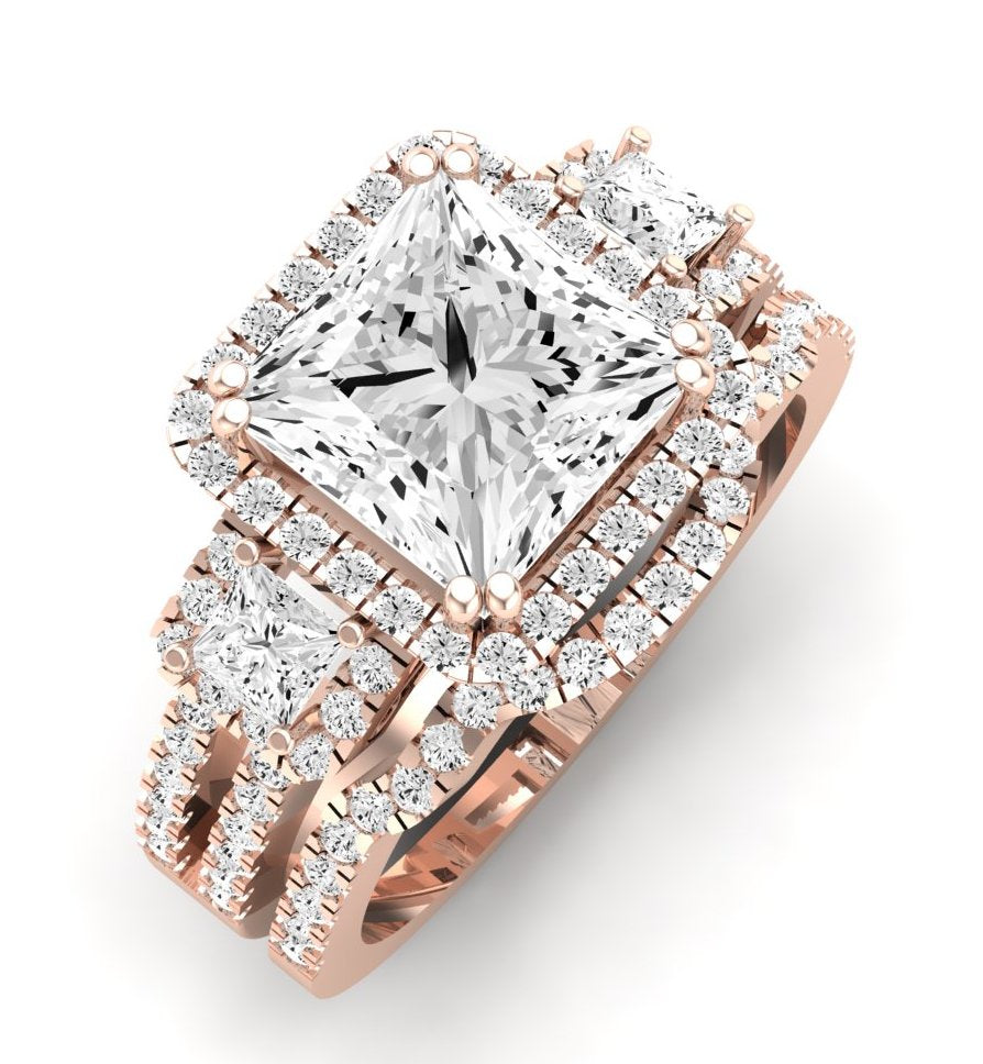 Erica Diamond Matching Band Only (does Not Include Engagement Ring) For Ring With Princess Center rosegold