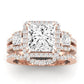 Erica Moissanite Matching Band Only (does Not Include Engagement Ring) For Ring With Princess Center rosegold