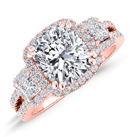 Erica Cushion Moissanite Engagement Ring rosegold