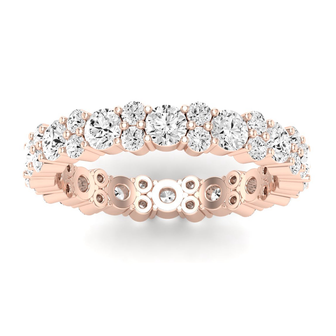 Daylily Round Cut Diamond Eternity Band (Clarity Enhanced) rosegold