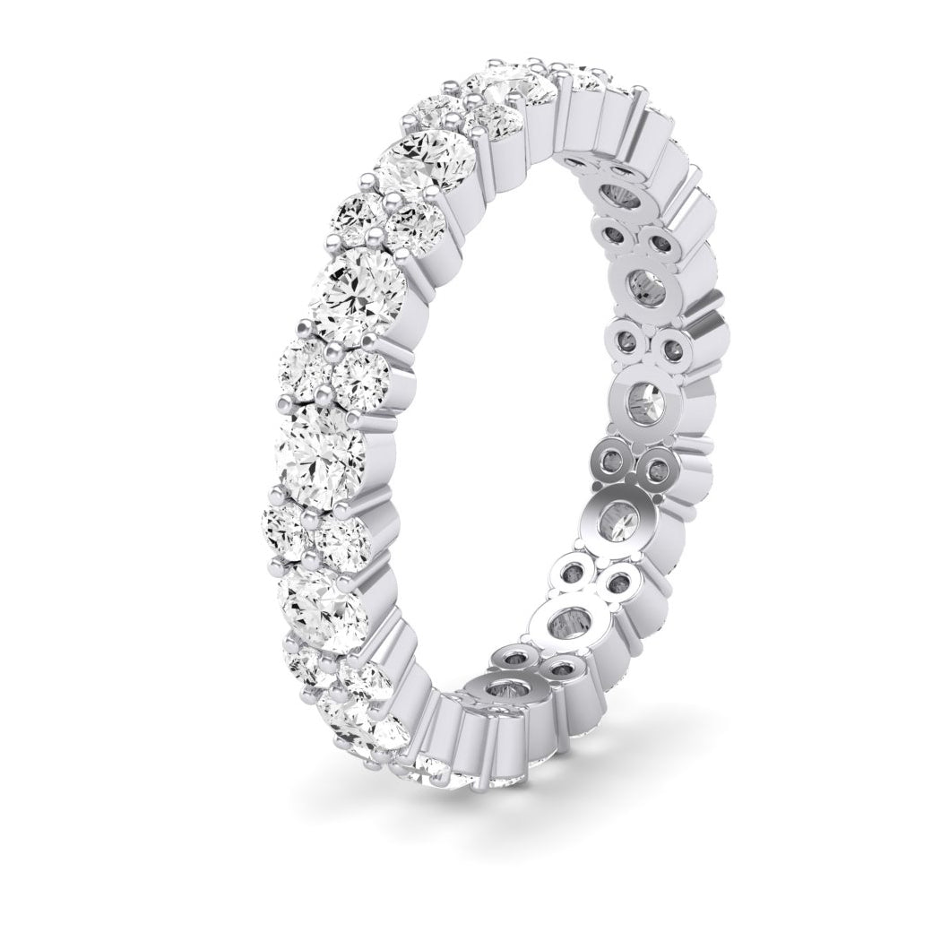 Daylily Round Cut Diamond Eternity Band (Clarity Enhanced) whitegold