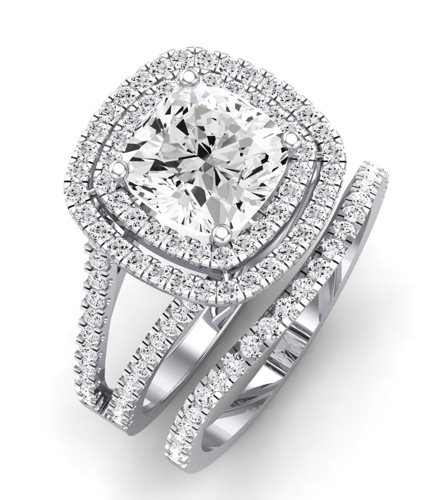 Flora Diamond Matching Band Only (engagement Ring Not Included) For Ring With Cushion Center whitegold
