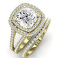 Flora Diamond Matching Band Only (engagement Ring Not Included) For Ring With Cushion Center yellowgold