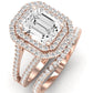 Flora Moissanite Matching Band Only (engagement Ring Not Included) For Ring With Emerald Center rosegold