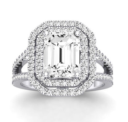 Flora Emerald Diamond Engagement Ring (Lab Grown Igi Cert) whitegold