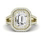 Flora Emerald Diamond Engagement Ring (Lab Grown Igi Cert) yellowgold