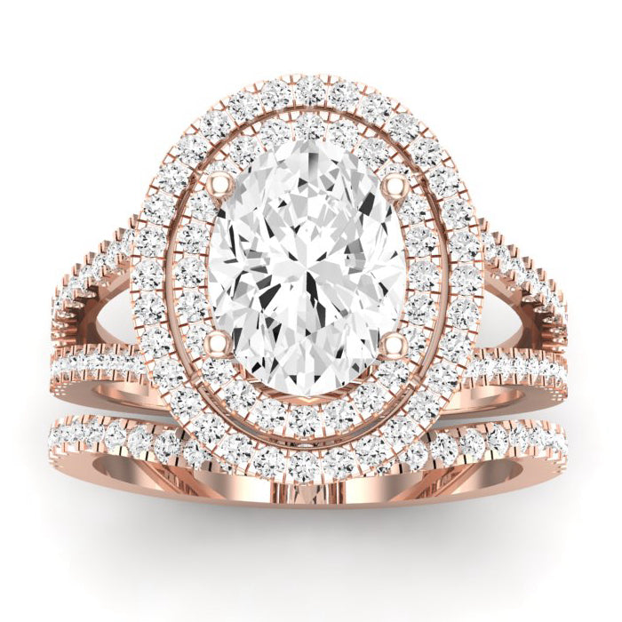 Flora Diamond Matching Band Only (engagement Ring Not Included) For Ring With Oval Center rosegold