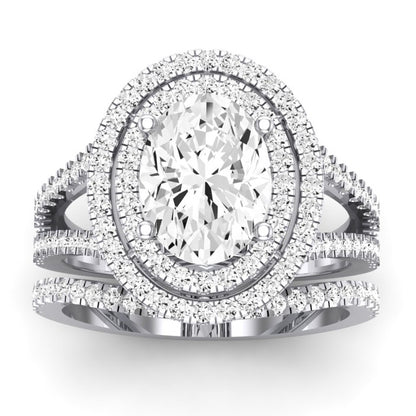 Flora Moissanite Matching Band Only (engagement Ring Not Included) For Ring With Oval Center whitegold
