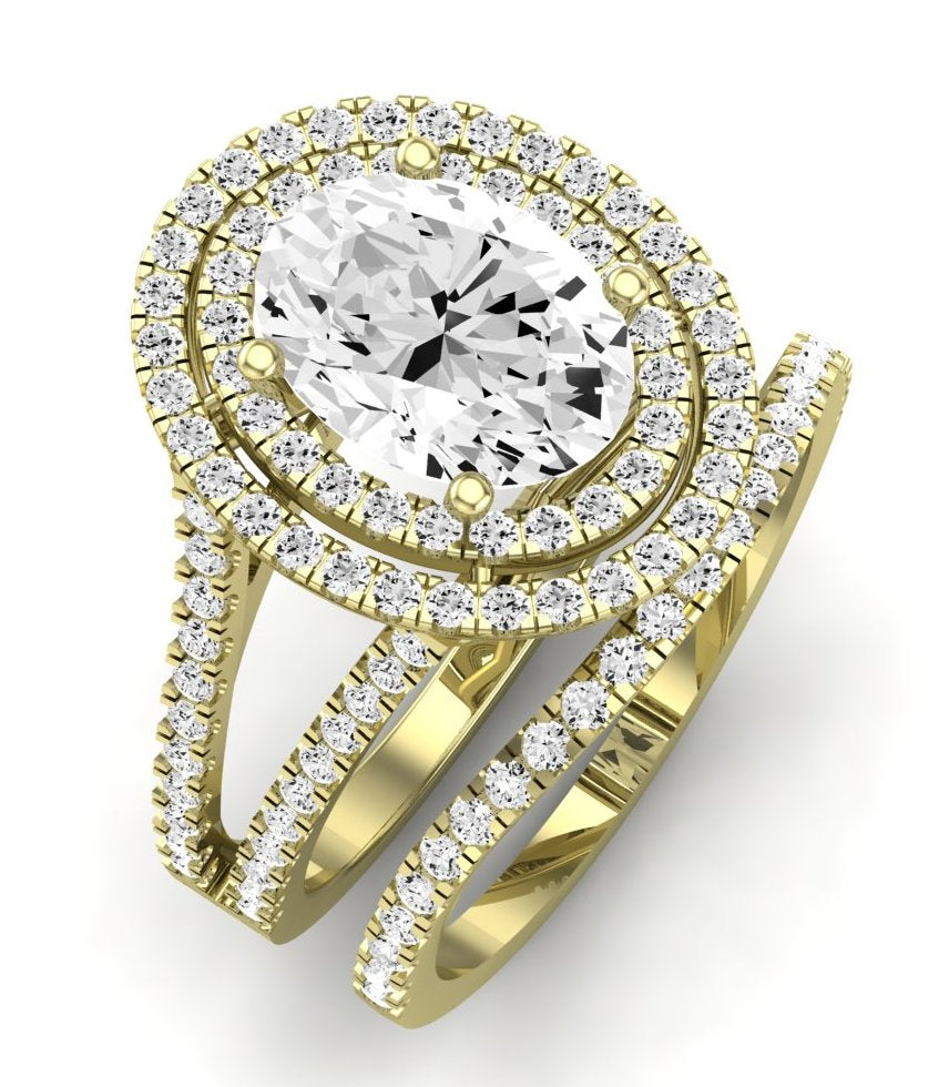 Flora Diamond Matching Band Only (engagement Ring Not Included) For Ring With Oval Center yellowgold
