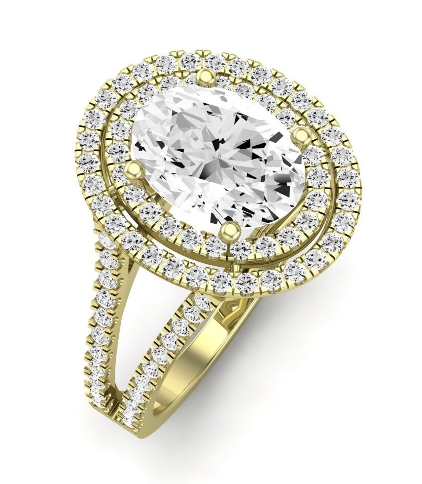Flora Oval Moissanite Engagement Ring yellowgold