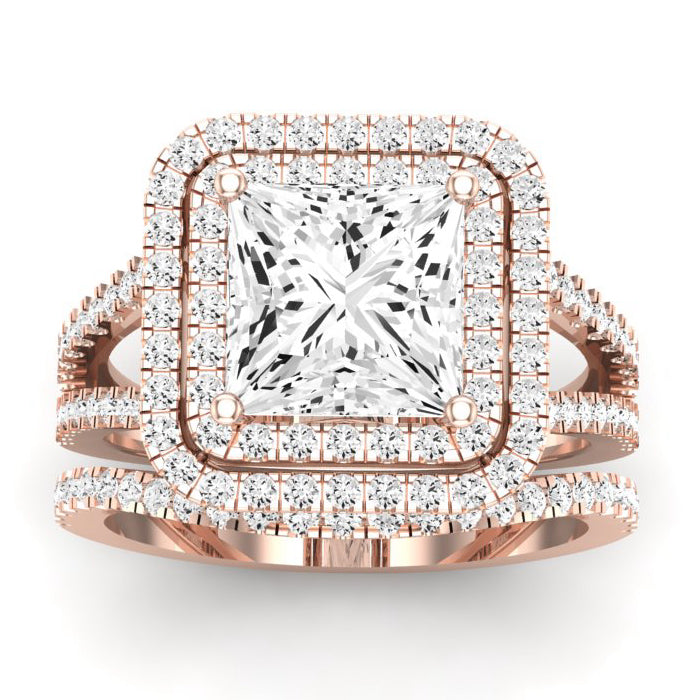 Flora Diamond Matching Band Only (engagement Ring Not Included) For Ring With Princess Center rosegold