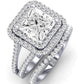 Flora Diamond Matching Band Only (engagement Ring Not Included) For Ring With Princess Center whitegold
