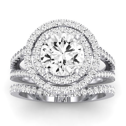 Flora Diamond Matching Band Only (engagement Ring Not Included) For Ring With Round Center whitegold