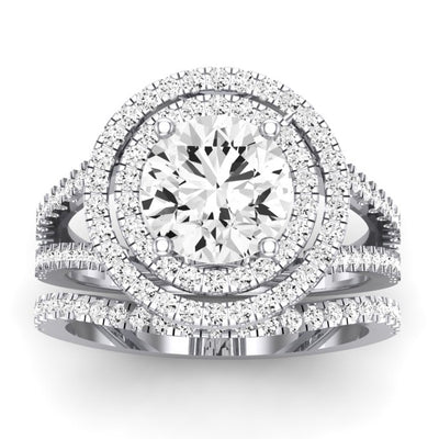 Flora Moissanite Matching Band Only (engagement Ring Not Included) For Ring With Round Center whitegold