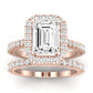 Florizel Moissanite Matching Band Only (does Not Include Engagement Ring) For Ring With Emerald Center rosegold
