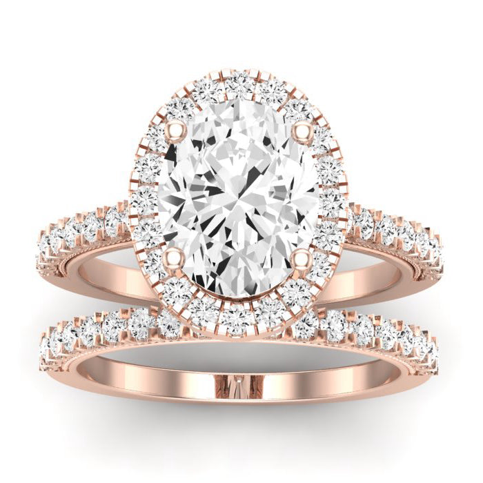 Florizel Diamond Matching Band Only (does Not Include Engagement Ring) For Ring With Oval Center rosegold