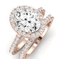 Florizel Moissanite Matching Band Only (does Not Include Engagement Ring) For Ring With Oval Center rosegold