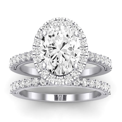 Florizel Diamond Matching Band Only (does Not Include Engagement Ring) For Ring With Oval Center whitegold