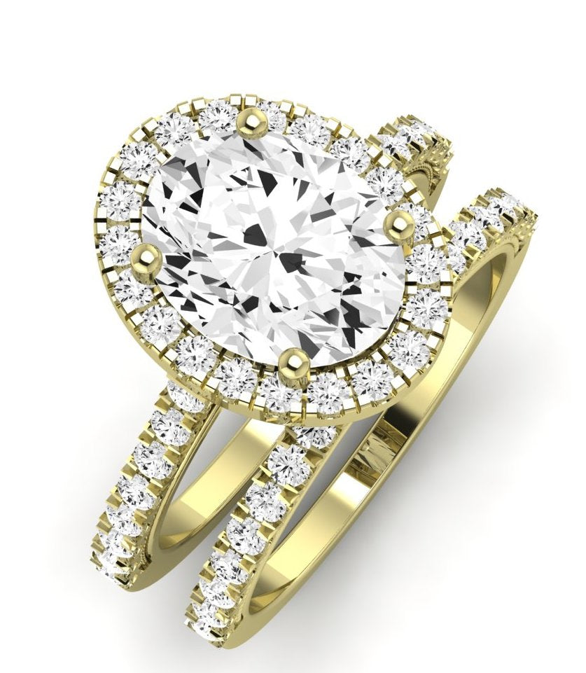 Florizel Diamond Matching Band Only (does Not Include Engagement Ring) For Ring With Oval Center yellowgold