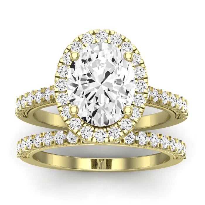 Florizel Oval Diamond Bridal Set (Lab Grown Igi Cert) yellowgold