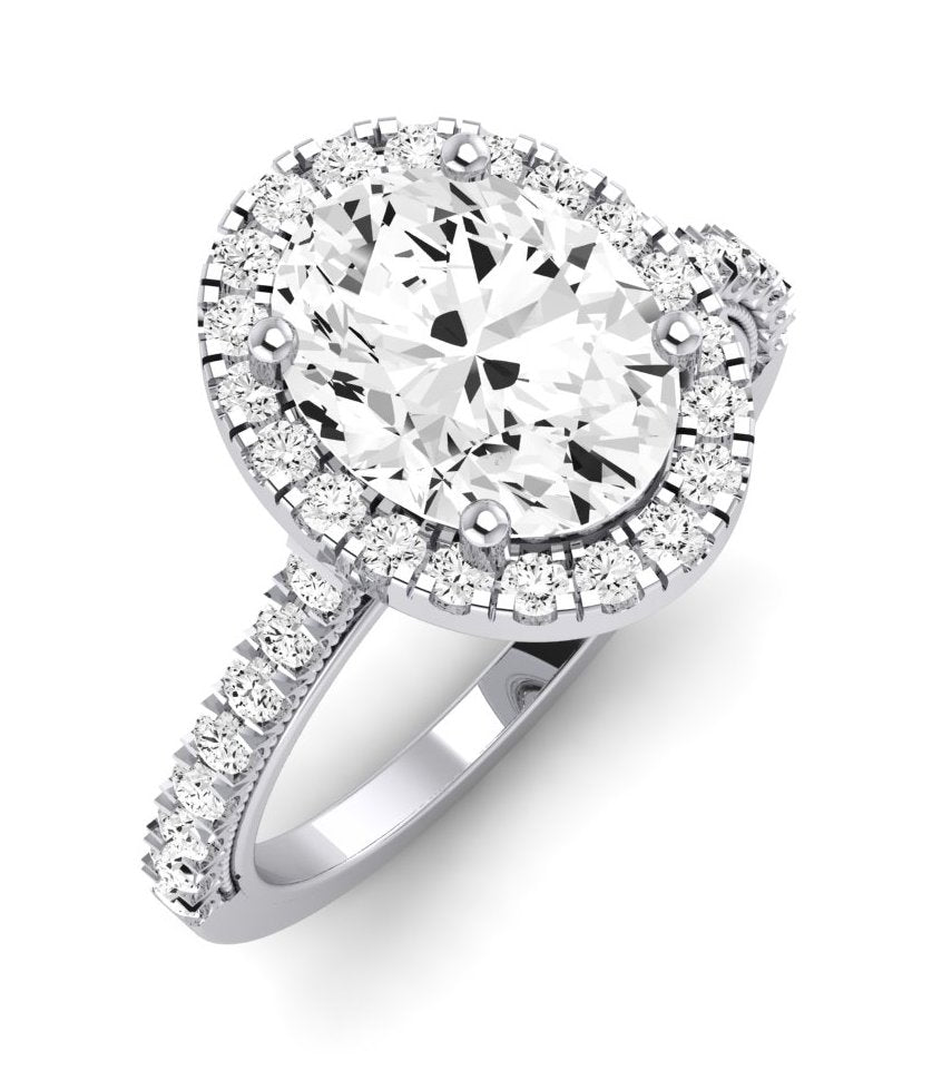 Florizel Oval Diamond Engagement Ring (Lab Grown Igi Cert) whitegold