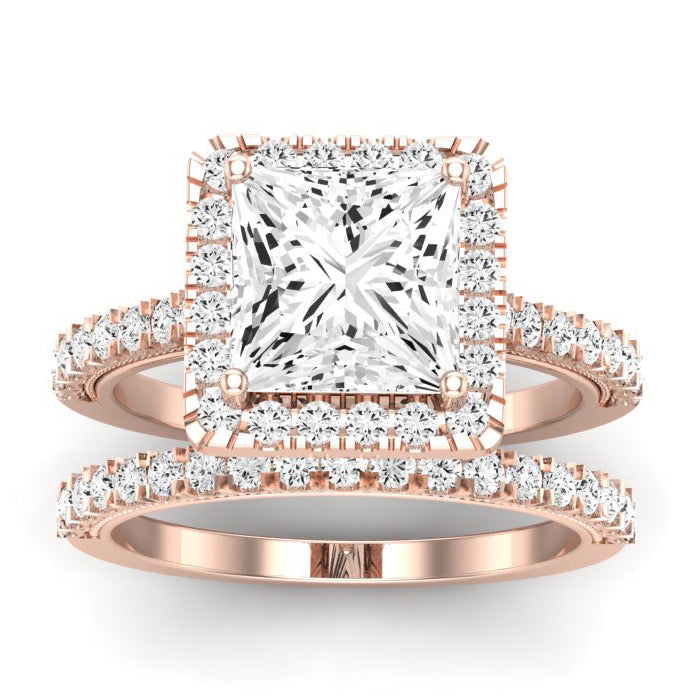 Florizel Diamond Matching Band Only (does Not Include Engagement Ring) For Ring With Princess Center rosegold