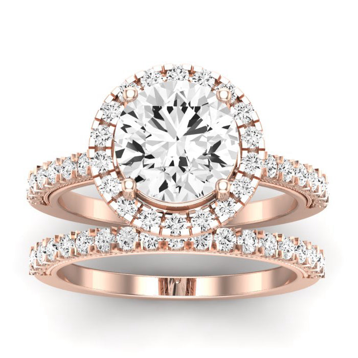 Florizel Diamond Matching Band Only (does Not Include Engagement Ring) For Ring With Round Center rosegold