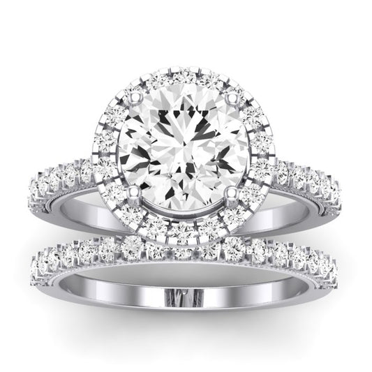 Florizel Diamond Matching Band Only (does Not Include Engagement Ring) For Ring With Round Center whitegold