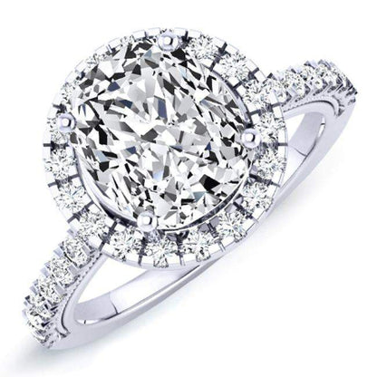 Florizel Cushion Moissanite Engagement Ring whitegold