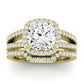 Freesia Moissanite Matching Band Only (does Not Include Engagement Ring) For Ring With Cushion Center yellowgold
