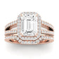 Freesia Moissanite Matching Band Only (does Not Include Engagement Ring) For Ring With Emerald Center rosegold