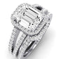 Freesia Diamond Matching Band Only (does Not Include Engagement Ring) For Ring With Emerald Center whitegold