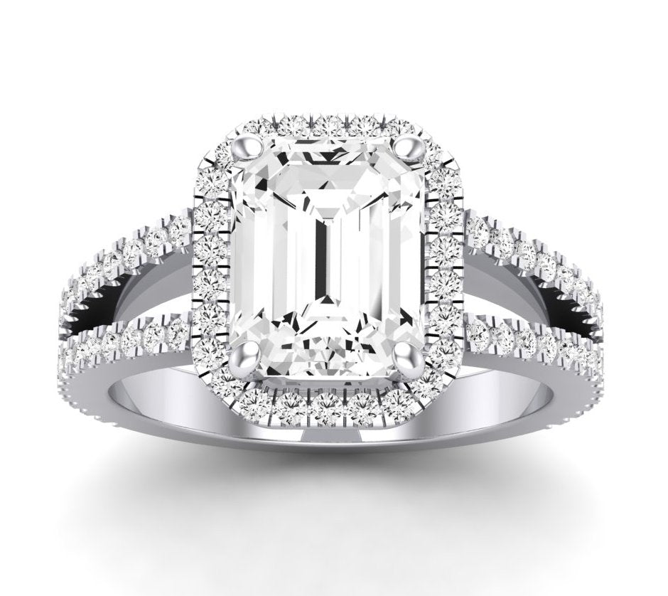 Freesia Emerald Diamond Engagement Ring (Lab Grown Igi Cert) whitegold