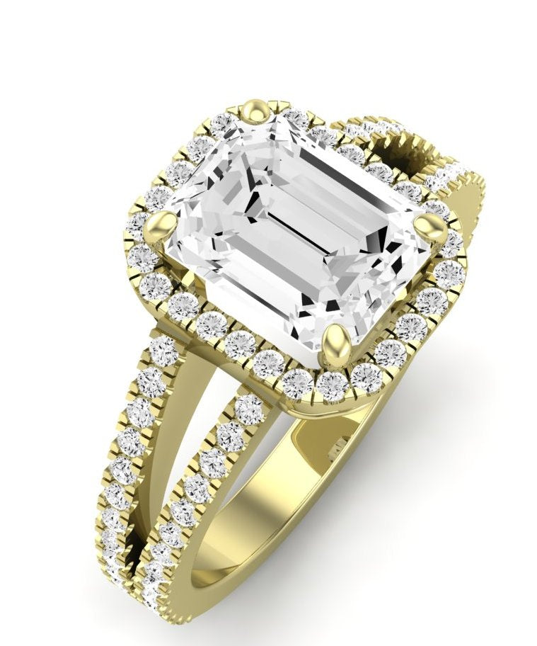 Freesia Emerald Diamond Engagement Ring (Lab Grown Igi Cert) yellowgold
