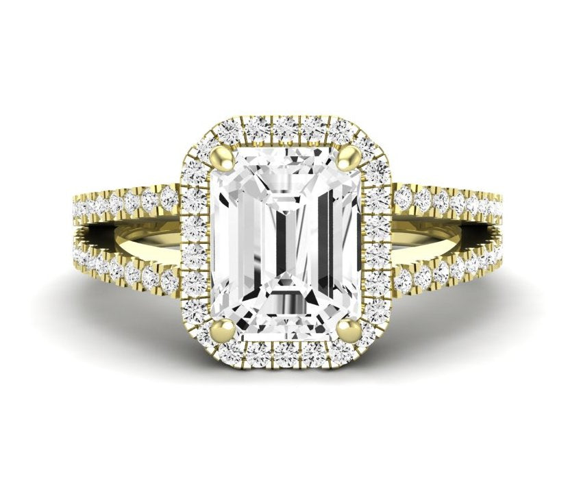 Freesia Emerald Diamond Engagement Ring (Lab Grown Igi Cert) yellowgold