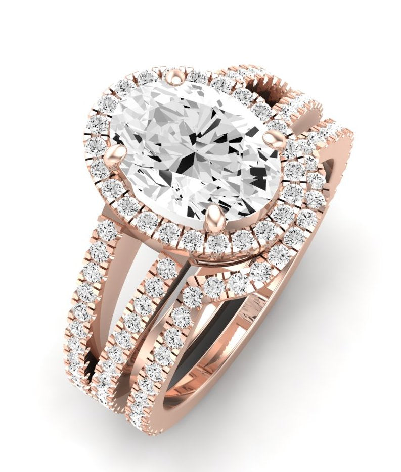 Freesia Diamond Matching Band Only (does Not Include Engagement Ring) For Ring With Oval Center rosegold