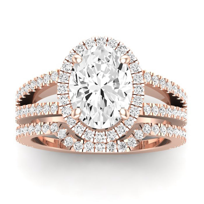 Freesia Oval Diamond Bridal Set (Lab Grown Igi Cert) rosegold