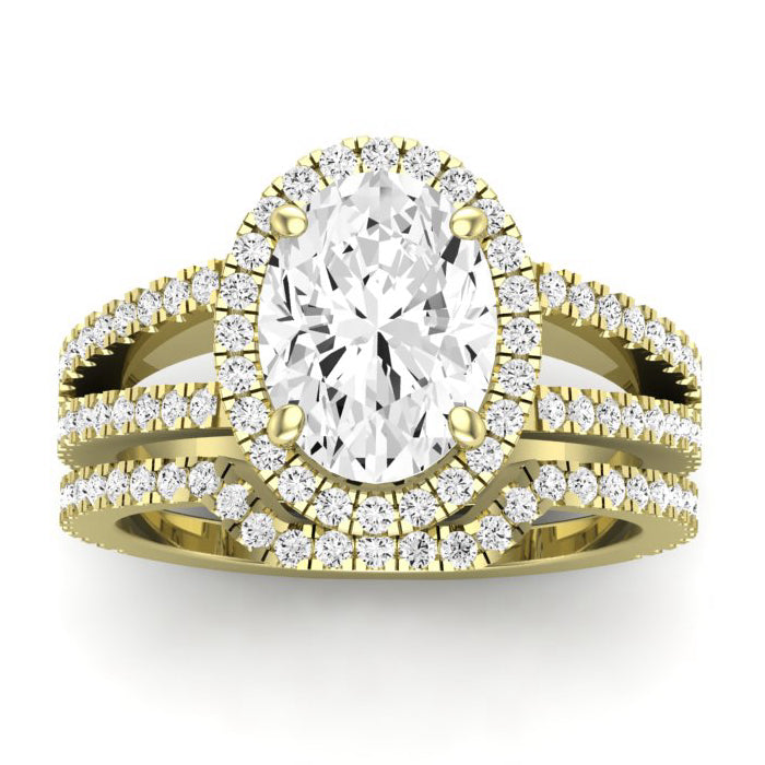 Freesia Oval Diamond Bridal Set (Lab Grown Igi Cert) yellowgold