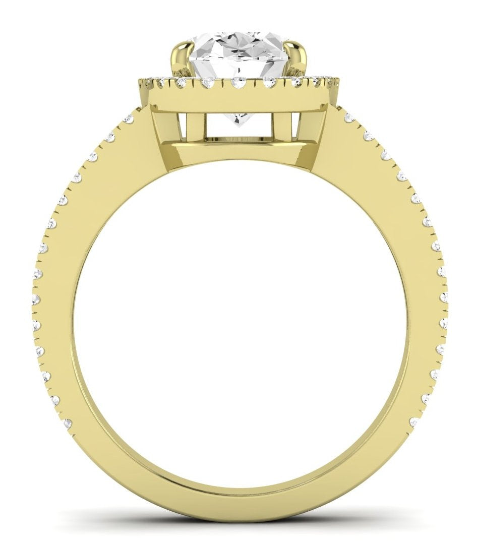 Freesia Oval Moissanite Engagement Ring yellowgold