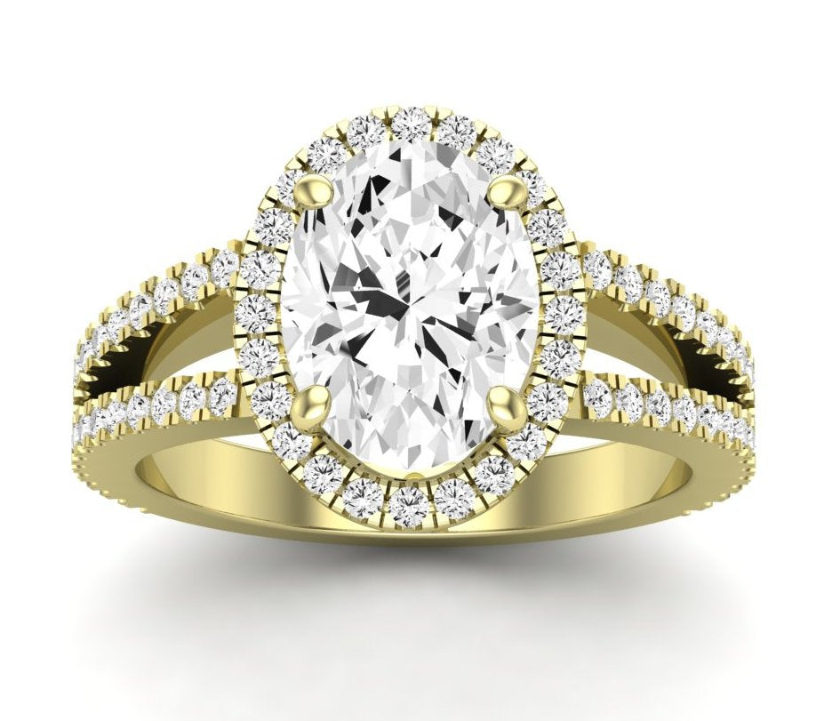 Freesia Oval Moissanite Engagement Ring yellowgold