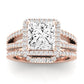 Freesia Diamond Matching Band Only (does Not Include Engagement Ring) For Ring With Princess Center rosegold