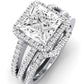 Freesia Moissanite Matching Band Only (does Not Include Engagement Ring) For Ring With Princess Center whitegold