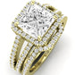 Freesia Moissanite Matching Band Only (does Not Include Engagement Ring) For Ring With Princess Center yellowgold
