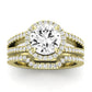 Freesia Diamond Matching Band Only (does Not Include Engagement Ring) For Ring With Round Center yellowgold