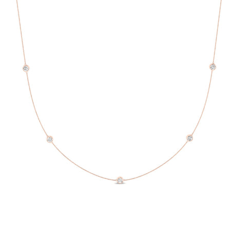 Vinca Strand Moissanite Accented Necklace rosegold