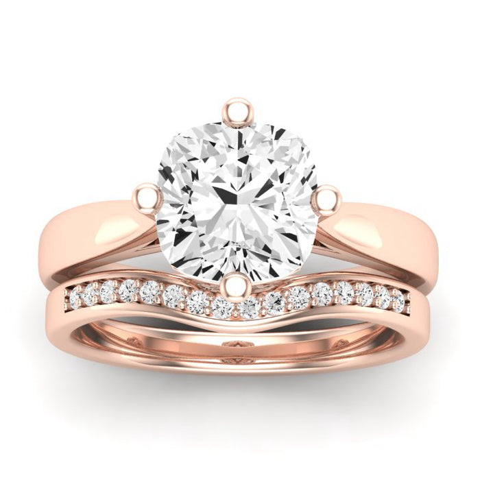 Gardenia Diamond Matching Band Only (does Not Include Engagement Ring) For Ring With Cushion Center rosegold