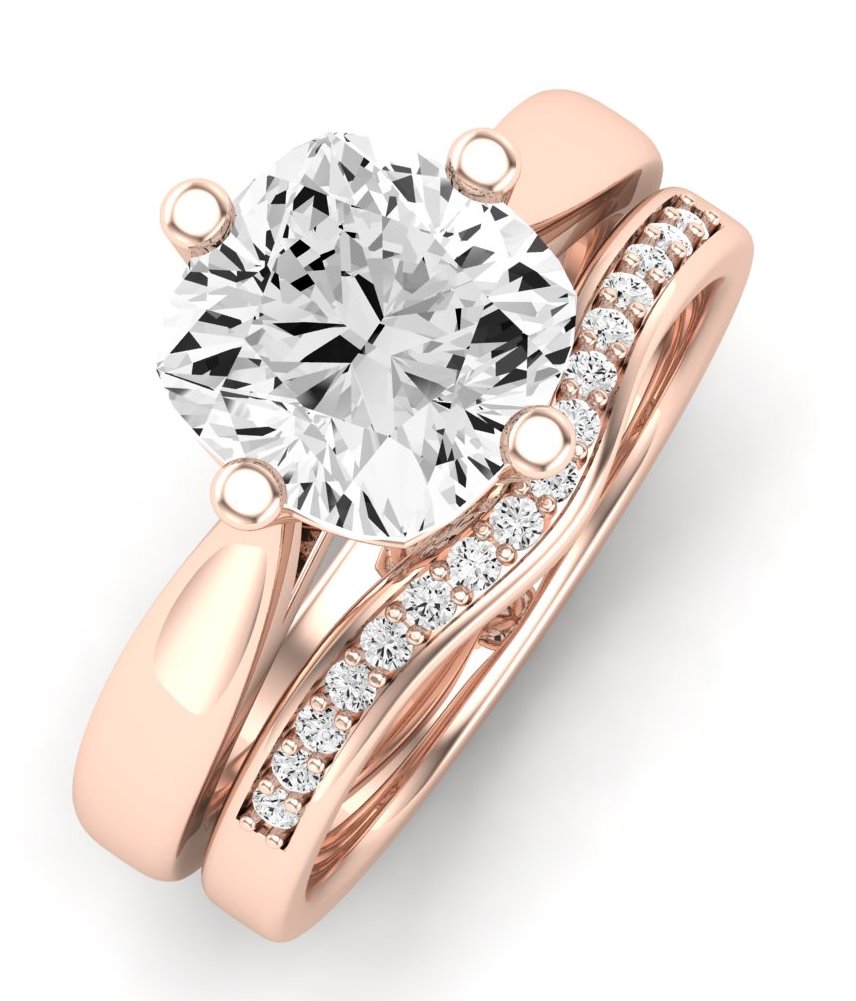 Gardenia Moissanite Matching Band Only (does Not Include Engagement Ring) For Ring With Cushion Center rosegold